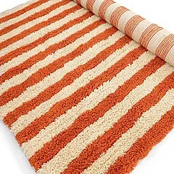 Ryamattor - Thira Stripe Cotton Shaggy (ljusgul/ljusorange)