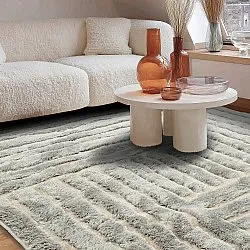 Koberce s dlhým vlasom - Tyros (krémová/sivá)