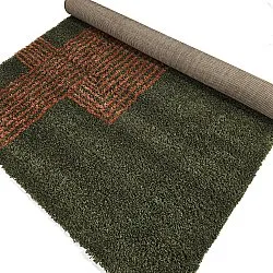 Koberce s vlasom - Zagora (zelená/oranžová)