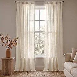 Gardiner 2-Pack - Bomullsgardin Selena (beige)
