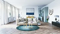 Kruhový koberec - Shade (tyrkysová)