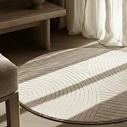 Kruhový koberec - Devon (krémový)