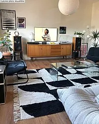 Ryamattor - Siberia Natural Cotton Shaggy (offwhite/svart)