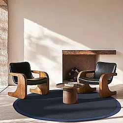 Kruhový koberec (sisal) - Agave (tmavomodrá)