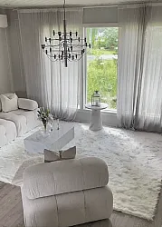 Koberce s dlhým vlasom - Pomaire (biele)