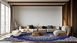 Koberec Wilton - Sandrigo (modrý/bežový)