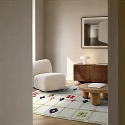Vlnený koberec - Lausanne Flatweave Tufted Premium (biela/béžová)