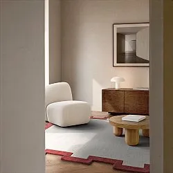 Vlnený koberec - Agra Hand Tufted Wool Premium (krémová/červená)