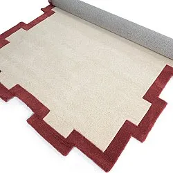 Vlnený koberec - Agra Hand Tufted Wool Premium (krémová/červená)