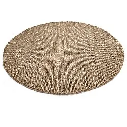 Kruhový koberec - Avafors Wool Bubble (svetlohnedá/biela)