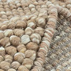 Kruhový koberec - Avafors Wool Bubble (svetlohnedá/biela)