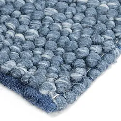 Vlnený koberec - Avafors Wool Bubble (námornícka modrá/krémová)