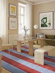 Vlnený koberec - Garine (modrá/červená)