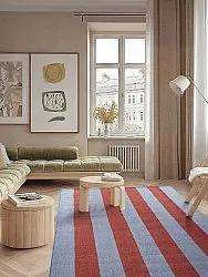 Vlnený koberec - Garine (modrá/červená)