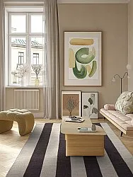 Vlnený koberec - Garine (čierna/bežová)