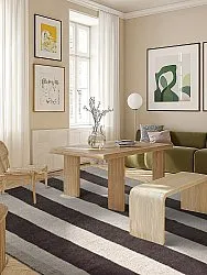 Vlnený koberec - Garine (čierna/bežová)