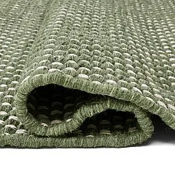 Vlnený koberec - Ovelia (zelený/biely)