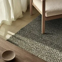 Ullmatta - Sala Irregular Wool Bubble (mossgrön/vitmelerad)