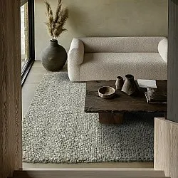Ullmatta - Sala Irregular Wool Bubble (mossgrön/vitmelerad)