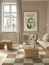 Vlněný koberec - Scacco (hnědý/beige)