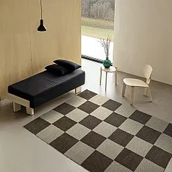 Vlněný koberec - Scacco (černý/beige)