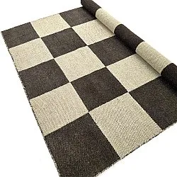 Vlněný koberec - Scacco (černý/beige)