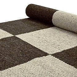 Vlněný koberec - Scacco (černý/beige)