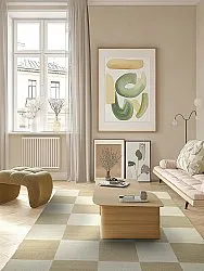 Vlněný koberec - Scacco (bílý/beige)