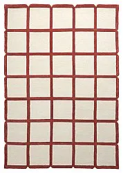 Vlnený koberec - Syl Hand Tufted Wool Premium (červená/biela)