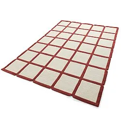 Vlnený koberec - Syl Hand Tufted Wool Premium (červená/biela)
