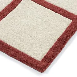 Vlnený koberec - Syl Hand Tufted Wool Premium (červená/biela)