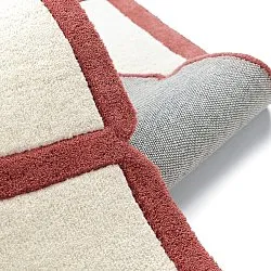 Vlnený koberec - Syl Hand Tufted Wool Premium (červená/biela)