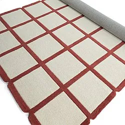 Vlnený koberec - Syl Hand Tufted Wool Premium (červená/biela)