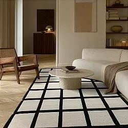 Vlnený koberec - Syl Hand Tufted Wool Premium (čierna/biela)