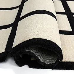 Vlnený koberec - Syl Hand Tufted Wool Premium (čierna/biela)