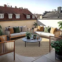 Kruhový koberec - Indoor/Outdoor Arlo (béžový)