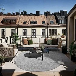 Kruhový koberec - Indoor/Outdoor Arlo (šedý)