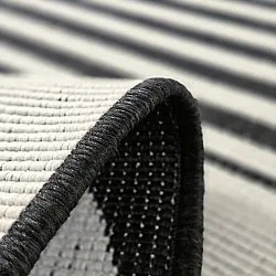 Koberec do interiéru a exteriéru - Aurora (čierna/biela)