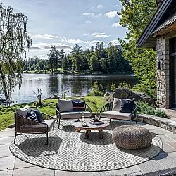 Kruhový koberec - Harstad (hnedý)