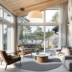 Kruhový koberec - Bergen (strieborný)