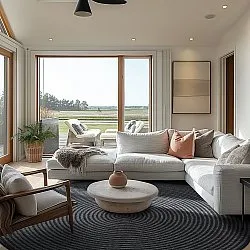 Kruhový koberec - Ferragudo (antracitový)