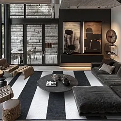 Koberec na vnútorné a vonkajšie použitie - Santana (čierny)