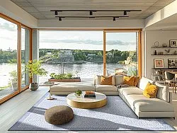 Koberec na vnútorné a vonkajšie použitie - Monsaraz (modrý)