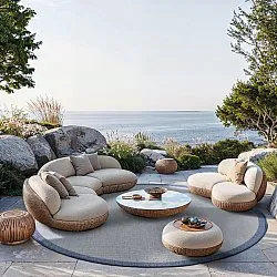 Kruhový koberec - Sortelha (modrý)