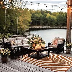 Koberec na vnútorné a vonkajšie použitie - Winona (oranžový)