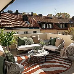 Kruhový koberec - Indoor/Outdoor Winona (oranžový)