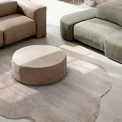 Vågig Rund Matta - Aranga Super Soft Fur (brun)