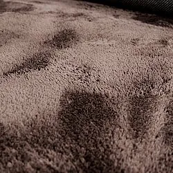 Vågig Rund Matta - Aranga Super Soft Fur (mörkbrun)