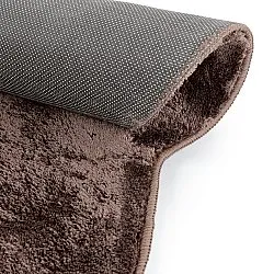 Vågig Rund Matta - Aranga Super Soft Fur (mörkbrun)