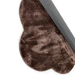 Vågig Rund Matta - Aranga Super Soft Fur (mörkbrun)